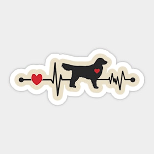 Golden Retriever Heartbeats Sticker
